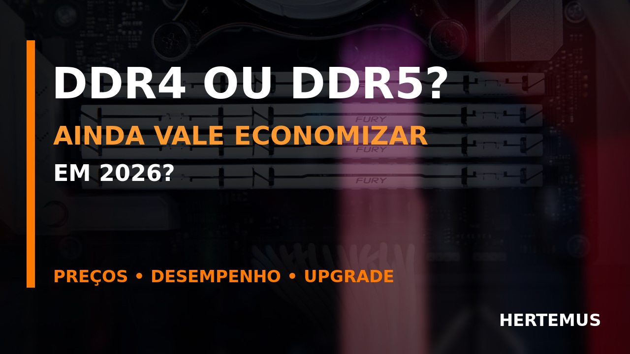Comparação DDR4 ou DDR5 em 2026 para montar um PC gamer