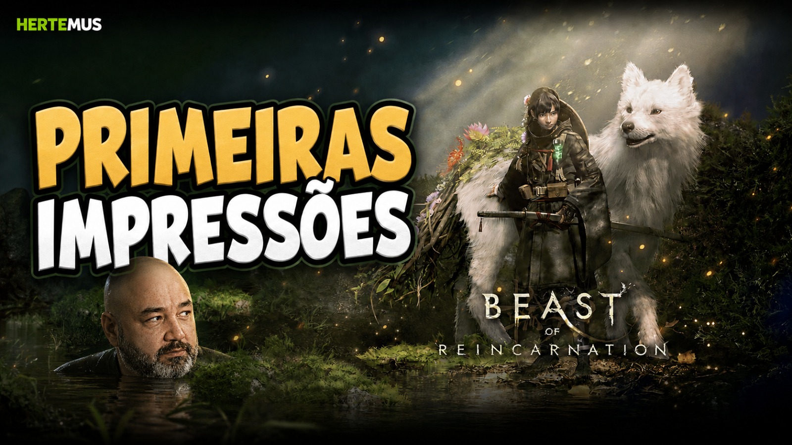 Emma e Ko atravessam um riacho em Beast of Reincarnation