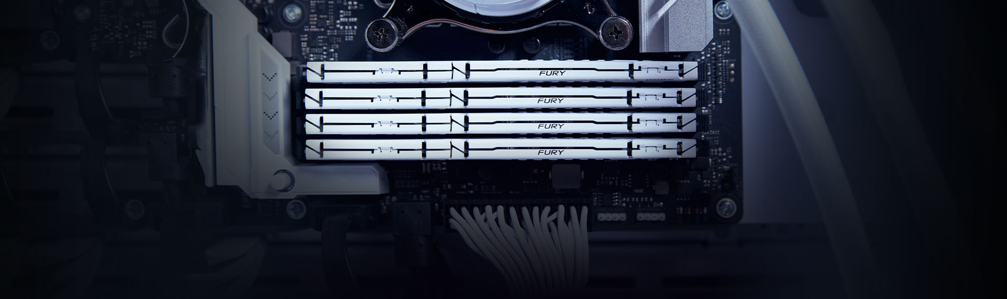 Módulos DDR5 de perfil baixo instalados em uma placa-mãe