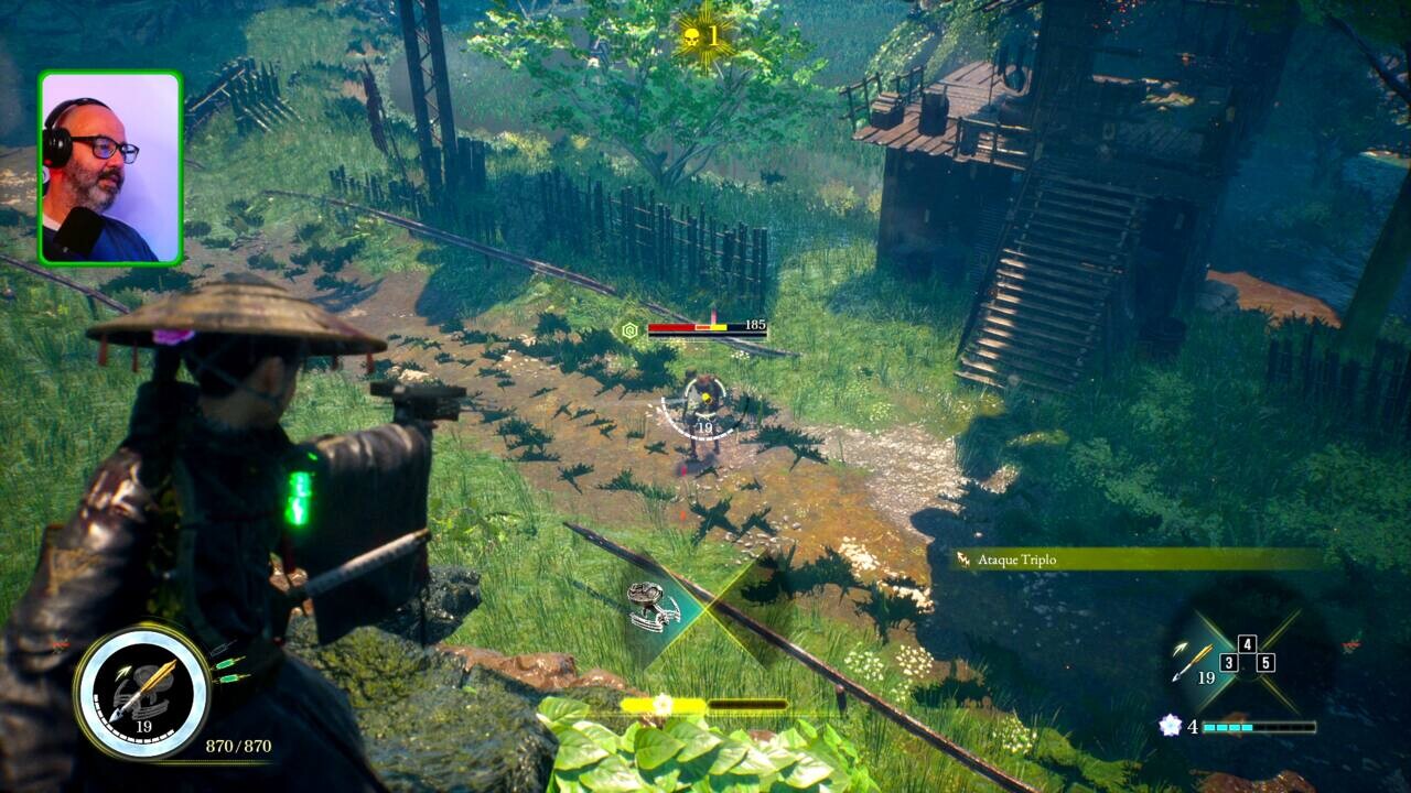 Captura da gameplay de HERTEMUS usando uma arma a distância em Beast of Reincarnation